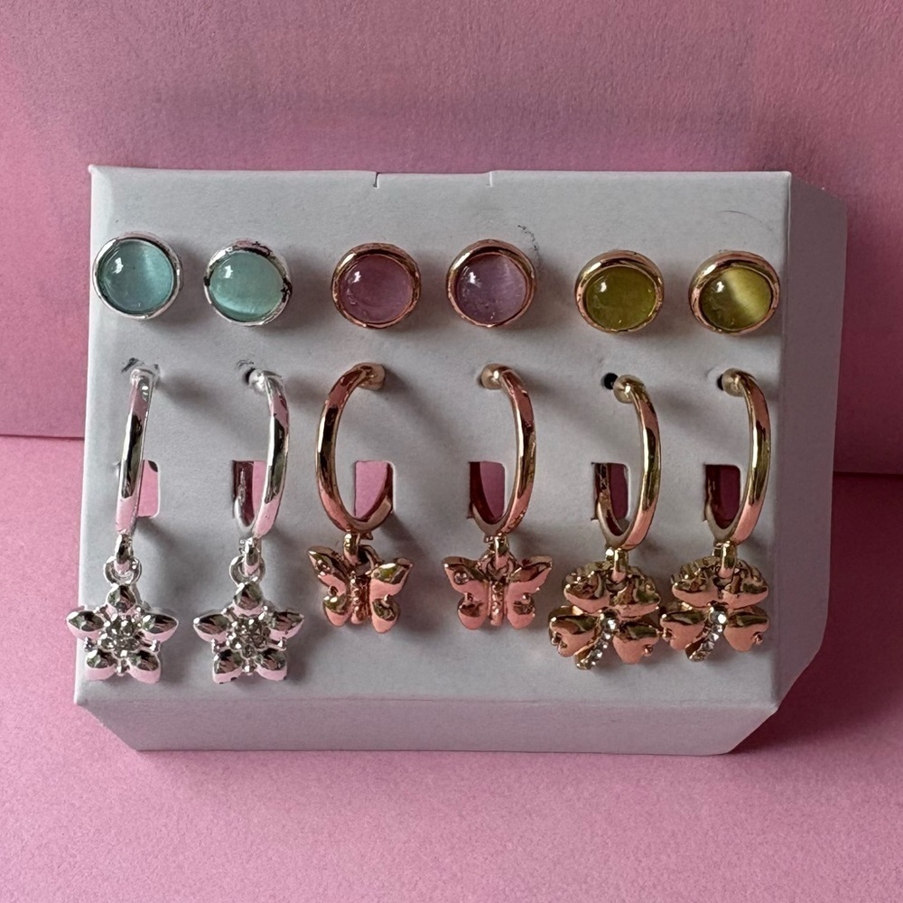 Set of Colorful Earrings with Charms